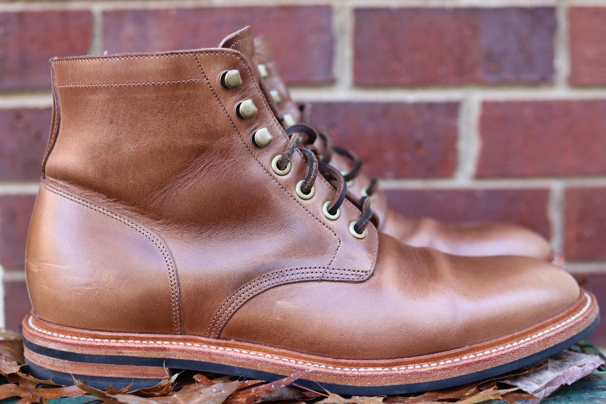 Photo by martinbd615 on November 2, 2024 of the Grant Stone Diesel Boot in Horween Dune Chromexcel.