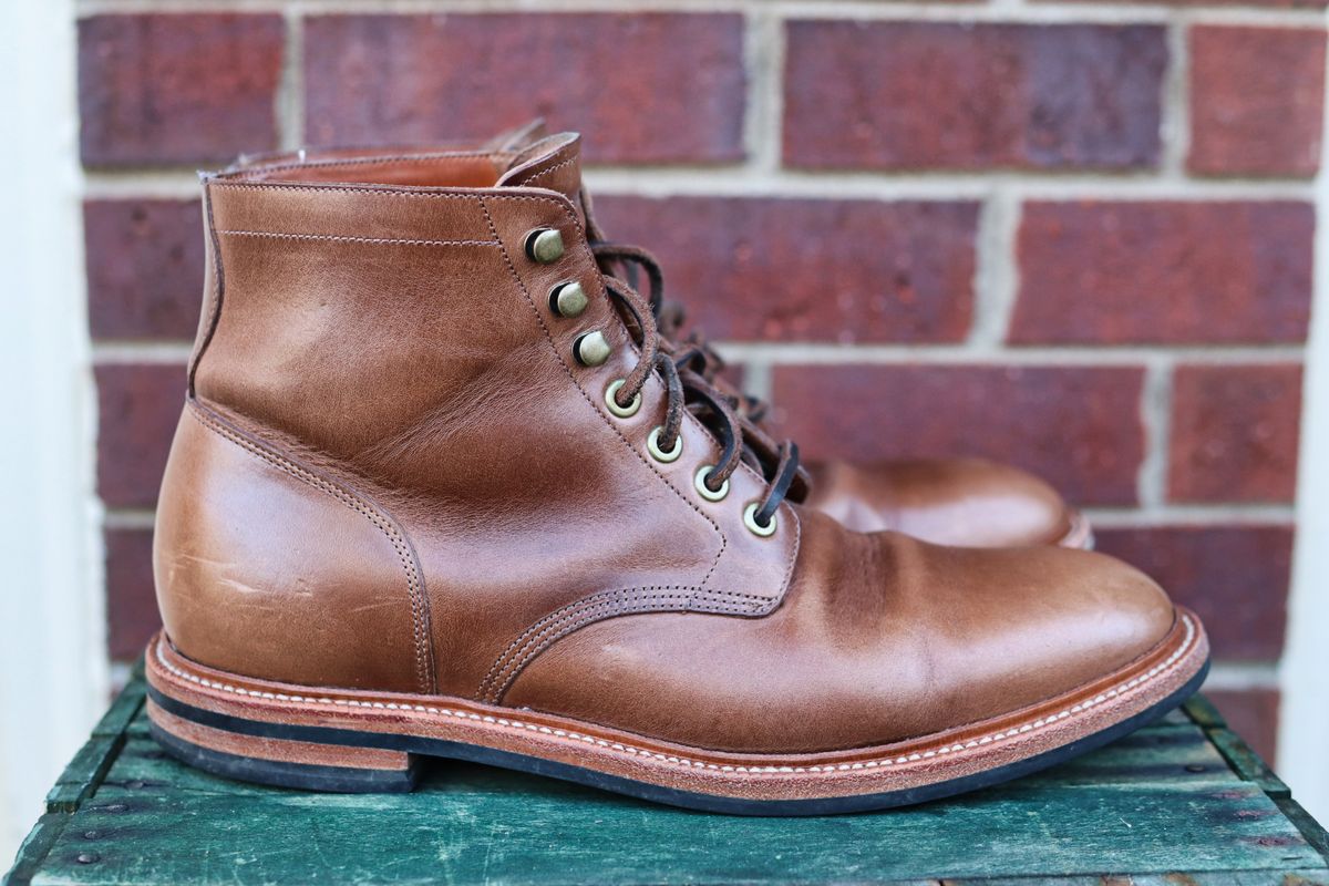Photo by martinbd615 on December 1, 2024 of the Grant Stone Diesel Boot in Horween Dune Chromexcel.
