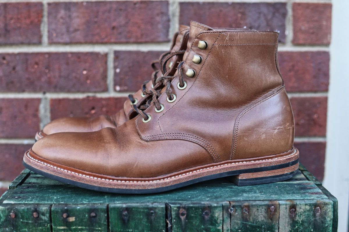 Photo by martinbd615 on January 2, 2025 of the Grant Stone Diesel Boot in Horween Dune Chromexcel.