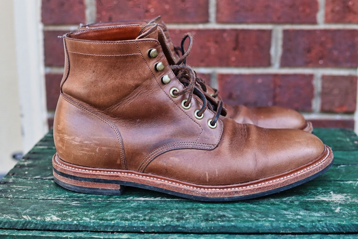Photo by martinbd615 on June 2, 2017 of the Grant Stone Diesel Boot in Horween Dune Chromexcel.