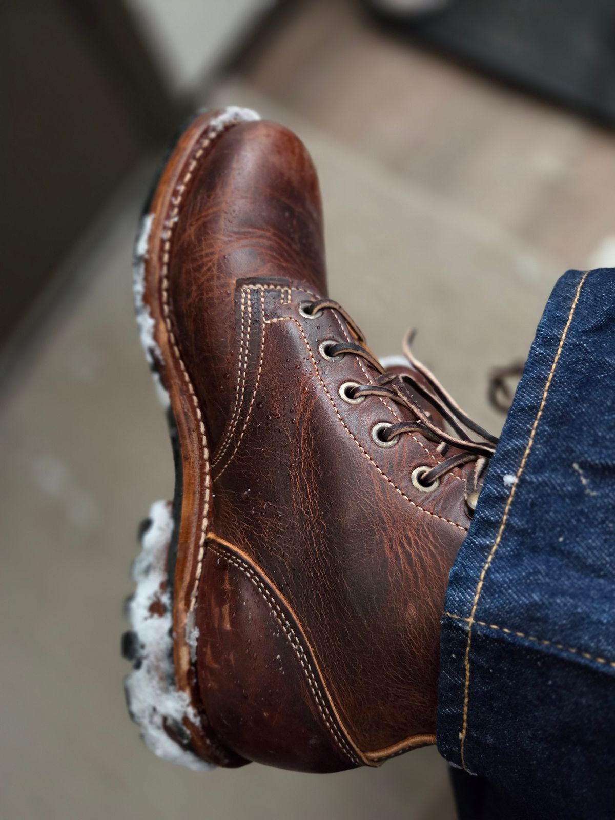 Photo by ABC123 on March 15, 2026 of the Truman Plain Toe Boot in Tobacco Snakebite.