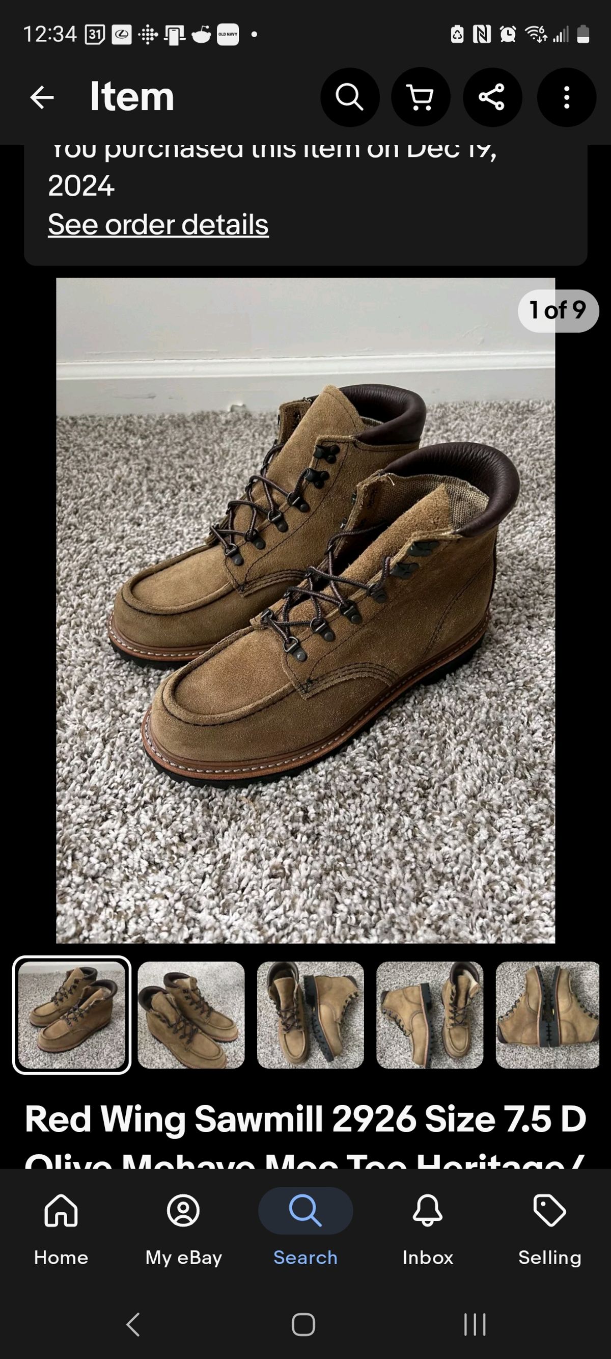 Photo by ABC123 on December 19, 2024 of the Red Wing Red Wing 2926,  Sawmill Olive Mohave in Unknown Leather.