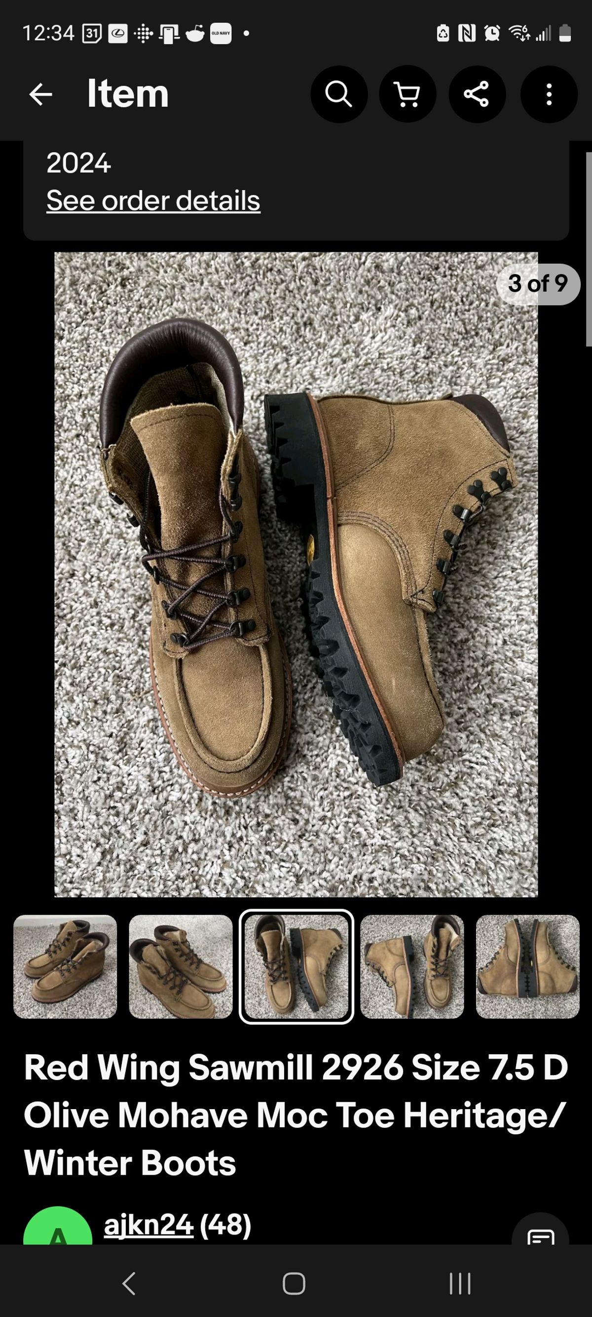 Photo by ABC123 on December 19, 2024 of the Red Wing Red Wing 2926,  Sawmill Olive Mohave in Unknown Leather.