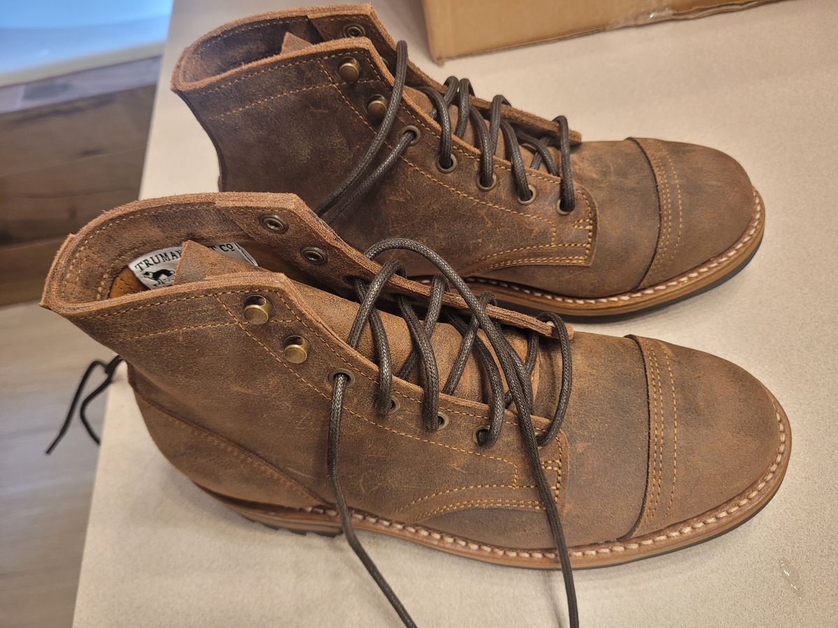 Photo by ABC123 on December 11, 2024 of the Truman Cap Toe Boot in C.F. Stead Snuff Waxy Commander Suede.
