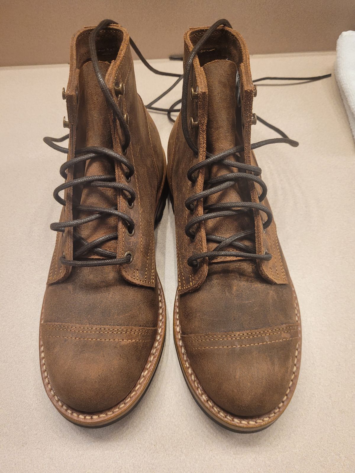 Photo by ABC123 on December 11, 2024 of the Truman Cap Toe Boot in C.F. Stead Snuff Waxy Commander Suede.