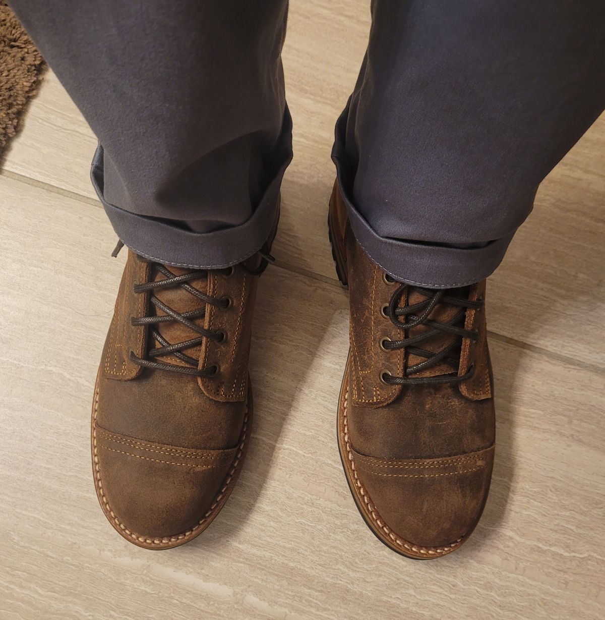 Photo by ABC123 on December 11, 2024 of the Truman Cap Toe Boot in C.F. Stead Snuff Waxy Commander Suede.