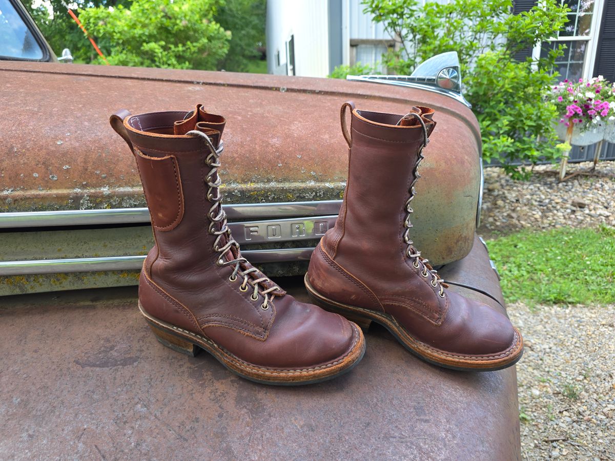 Photo by RabbitsOnTheMoon on July 5, 2026 of the White's x Rose Anvil Drifter in Seidel Red Dog Oil Tan.