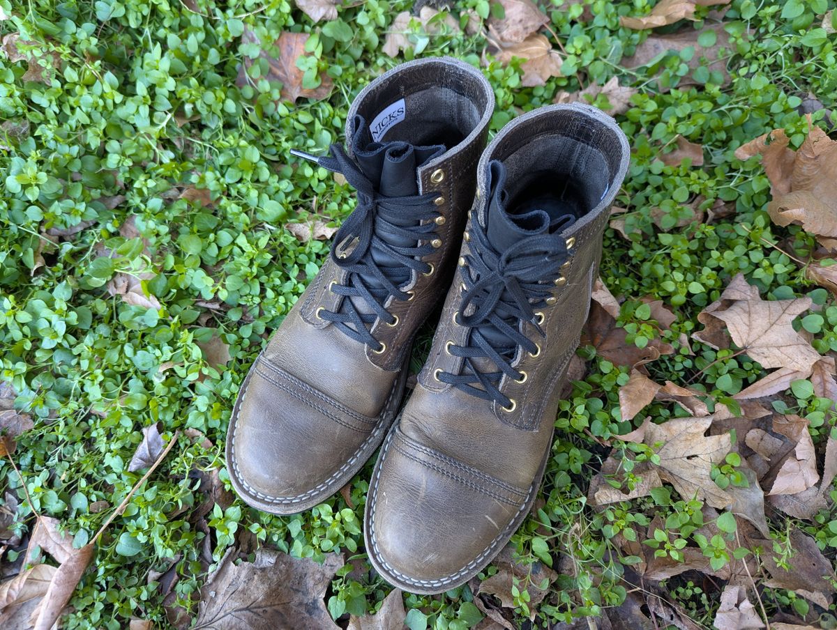 Photo by ABlazinBlueToe on December 5, 2025 of the Nicks Americana in Horween Charcoal Cypress.