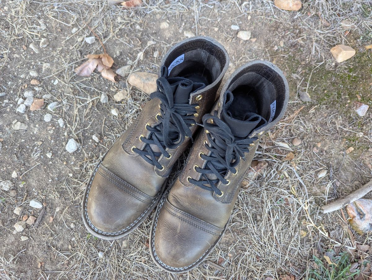 Photo by ABlazinBlueToe on January 5, 2026 of the Nicks Americana in Horween Charcoal Cypress.