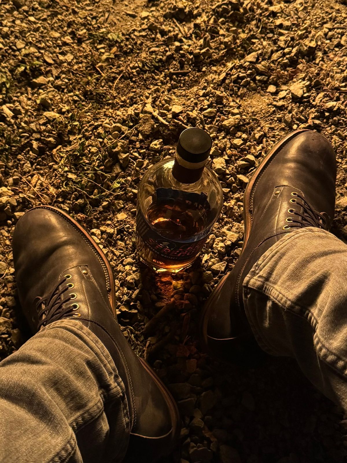 Photo by archwild on October 19, 2024 of the Iron Boots x Østmo Type 1 in Maryam Black Hand-Dyed Horsehide.