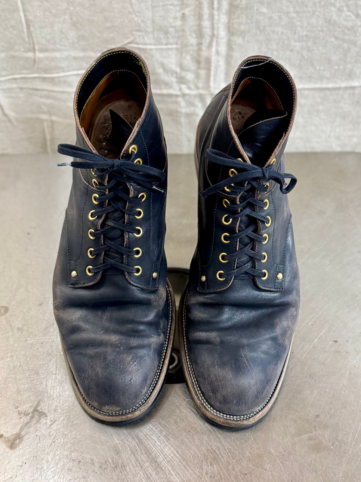 Photo by archwild on January 3, 2025 of the Iron Boots x Østmo Type 1 in Maryam Black Hand-Dyed Horsehide.
