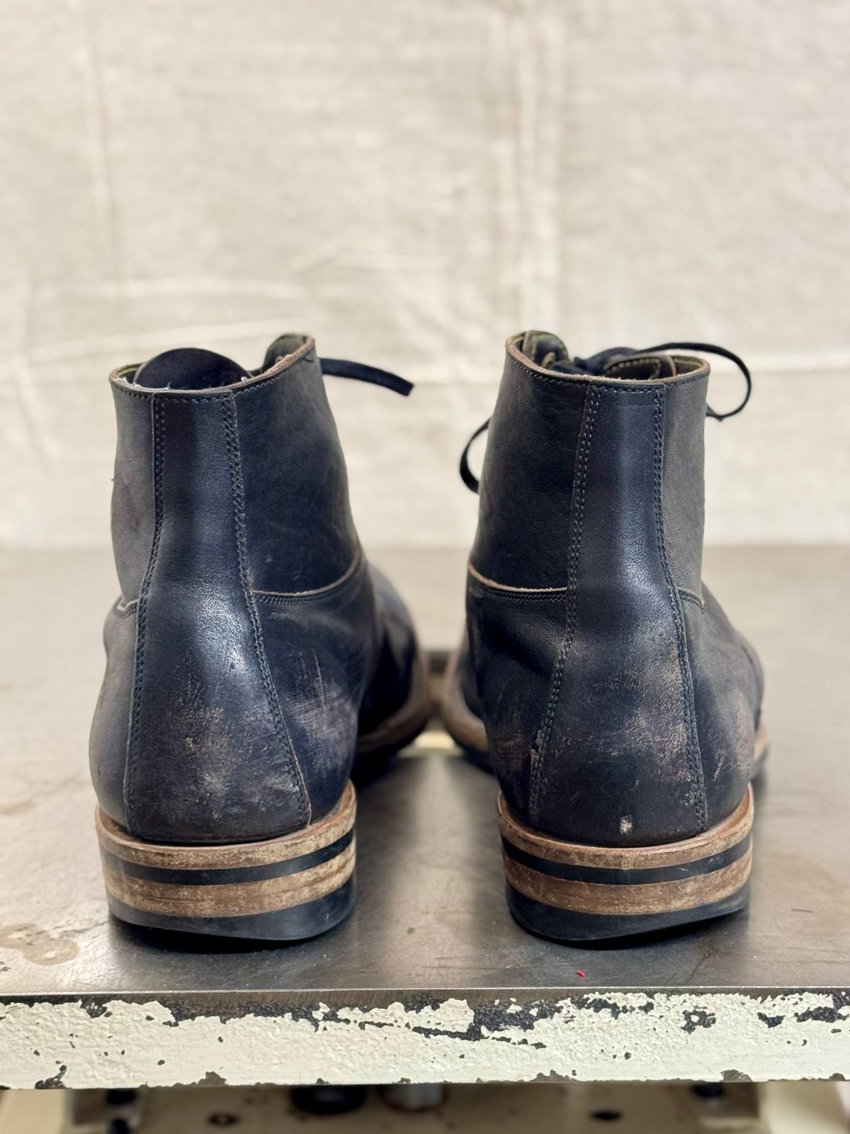 Photo by archwild on February 4, 2025 of the Iron Boots x Østmo Type 1 in Maryam Black Hand-Dyed Horsehide.