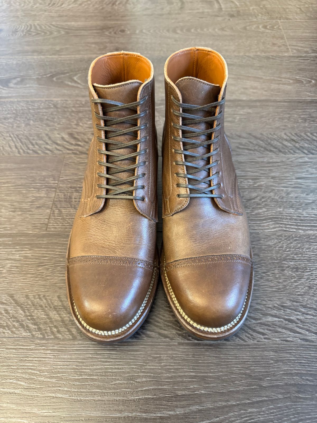 Photo by loafers_and_boots on June 8, 2025 of the Viberg Service Boot BCT in C.F. Stead Gobi Regency Calf.