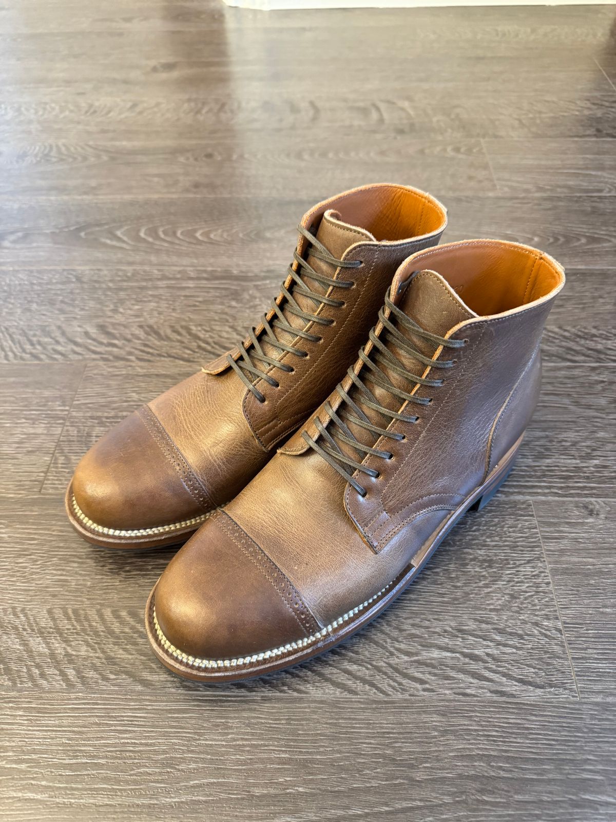 Photo by loafers_and_boots on June 8, 2025 of the Viberg Service Boot BCT in C.F. Stead Gobi Regency Calf.