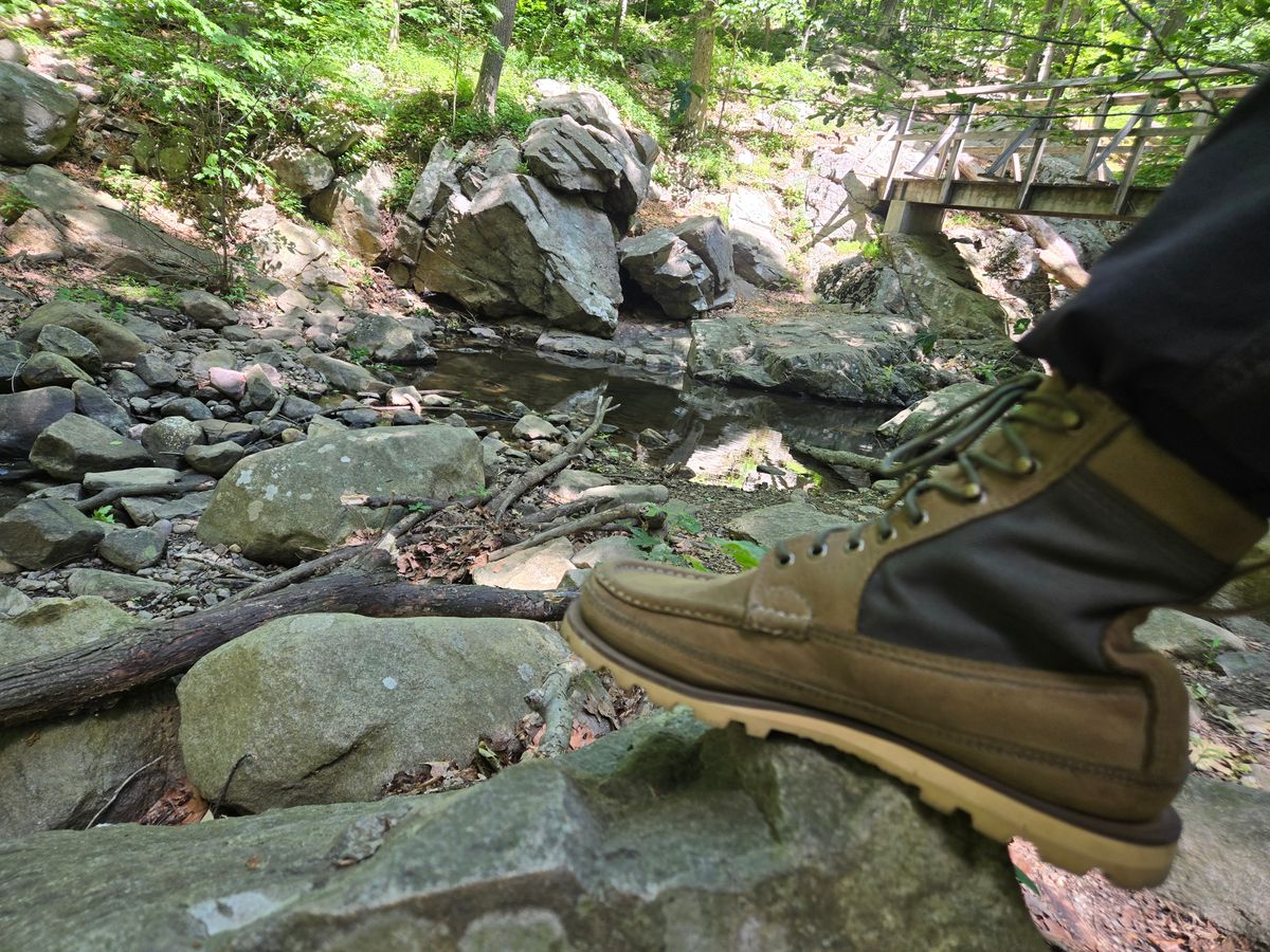 Photo by chuligani on June 13, 2026 of the Russell Moccasin Co. Joe's PH in S.B. Foot Sage Chamois & Olive Twill.
