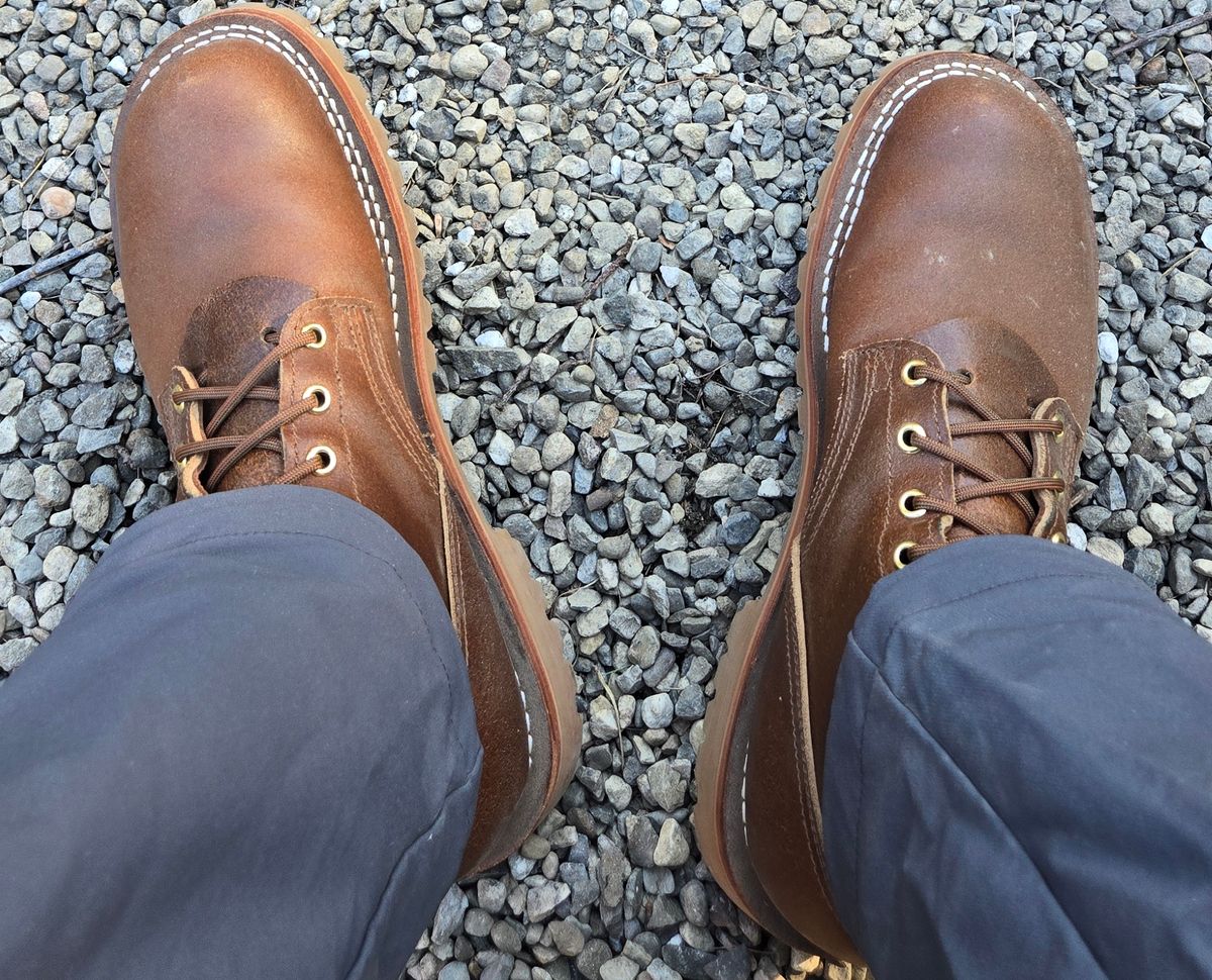 Photo by chuligani on October 5, 2025 of the Nicks Strider in Horween Ember Waxed Flesh.