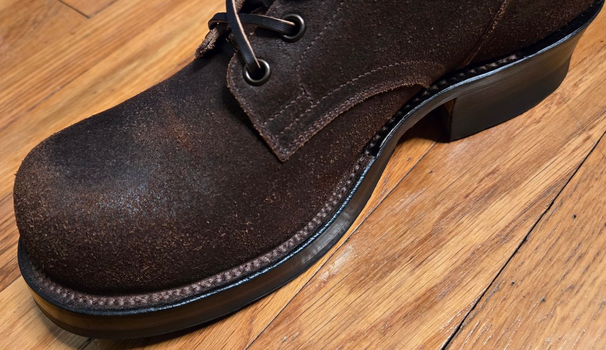 Photo by chuligani on February 18, 2026 of the Viberg Service Boot in Horween Washed Waxed Flesh Brown.