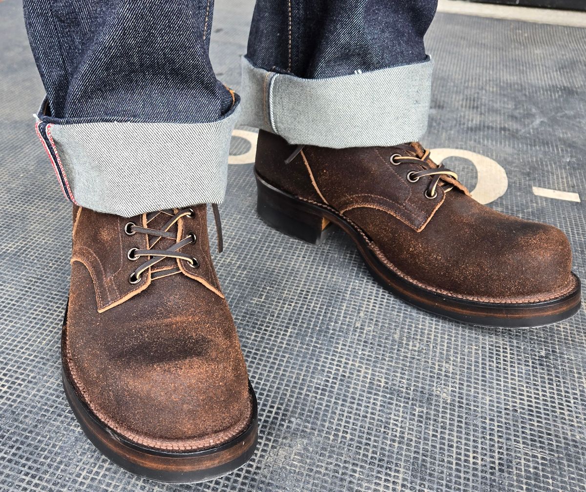 Photo by chuligani on March 2, 2026 of the Viberg Service Boot in Horween Washed Waxed Flesh Brown.