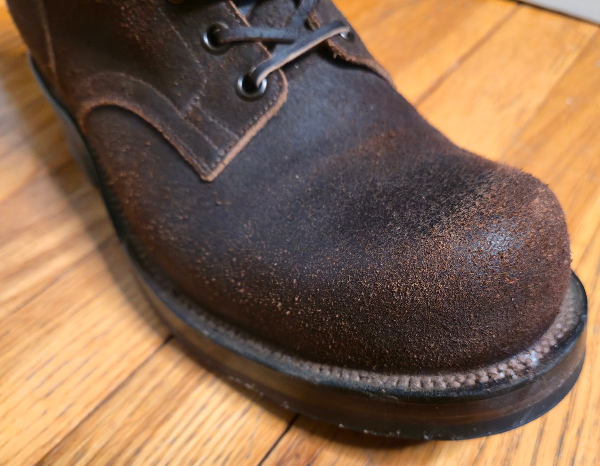 Photo by chuligani on June 30, 2026 of the Viberg Service Boot in Horween Washed Waxed Flesh Brown.