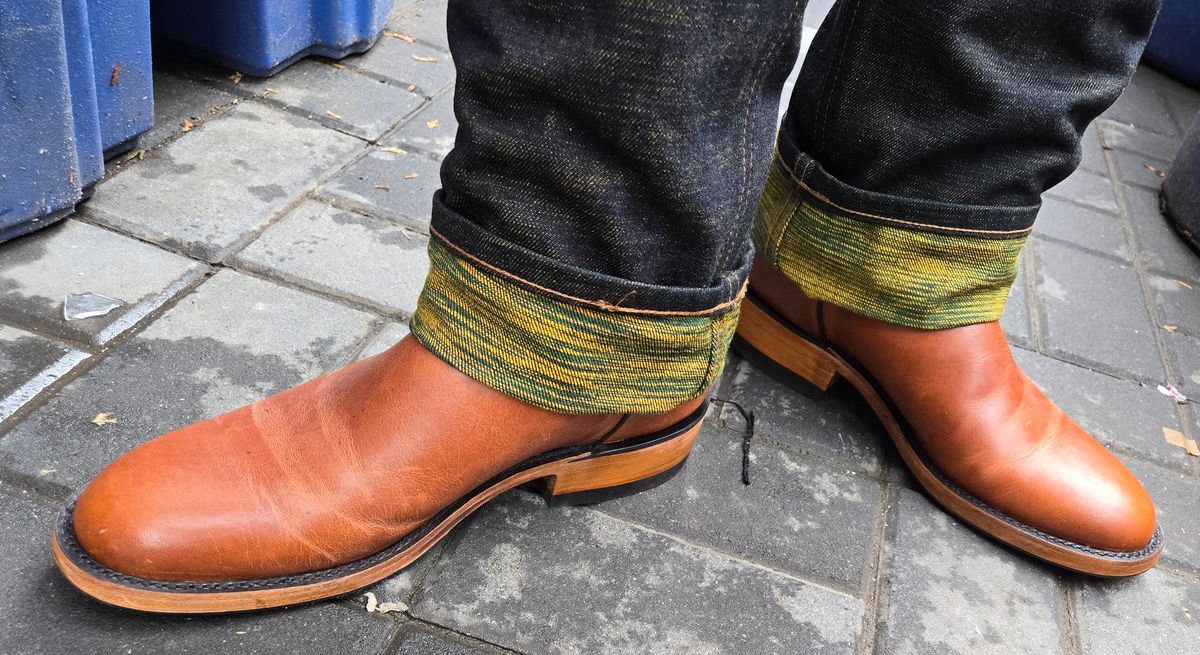 Photo by chuligani on May 25, 2026 of the BNV Boots Roper in Horween English Tan Cypress.