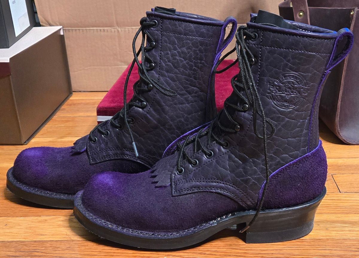 Photo by chuligani on February 22, 2026 of the Frank's Boots Front Range in Law Tanning Nightshade Big Horn Shrunken Bison.
