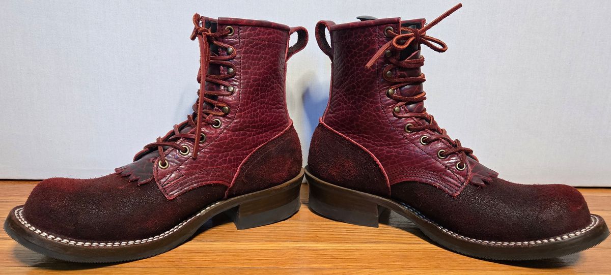 Photo by chuligani on March 16, 2026 of the Nicks Lace Up Heritage in Law Tanning Oxblood Big Horn Shrunken Bison.