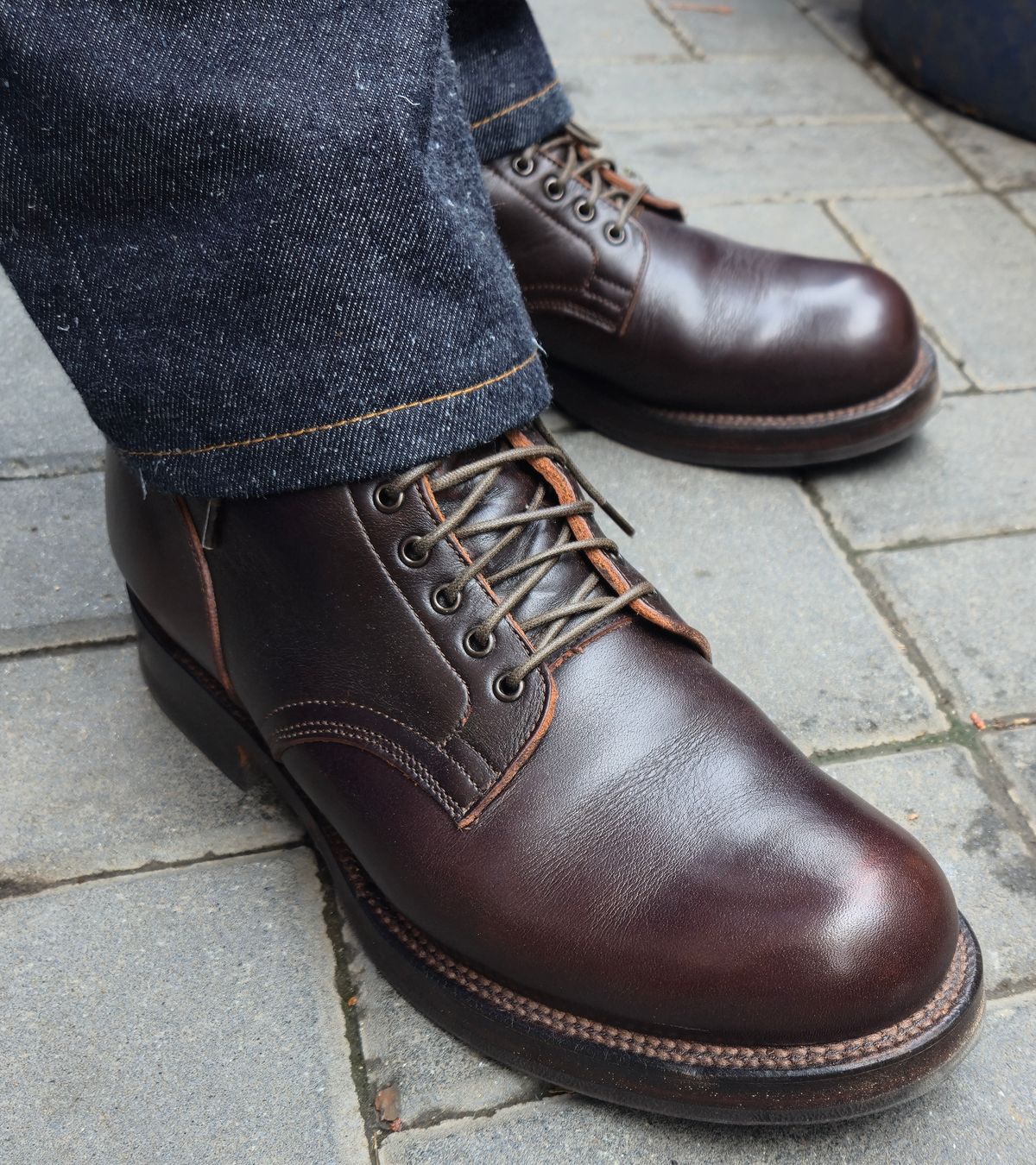 Photo by chuligani on June 26, 2026 of the Viberg Service Boot in Horween Dark Brown Wooly Chromexcel.