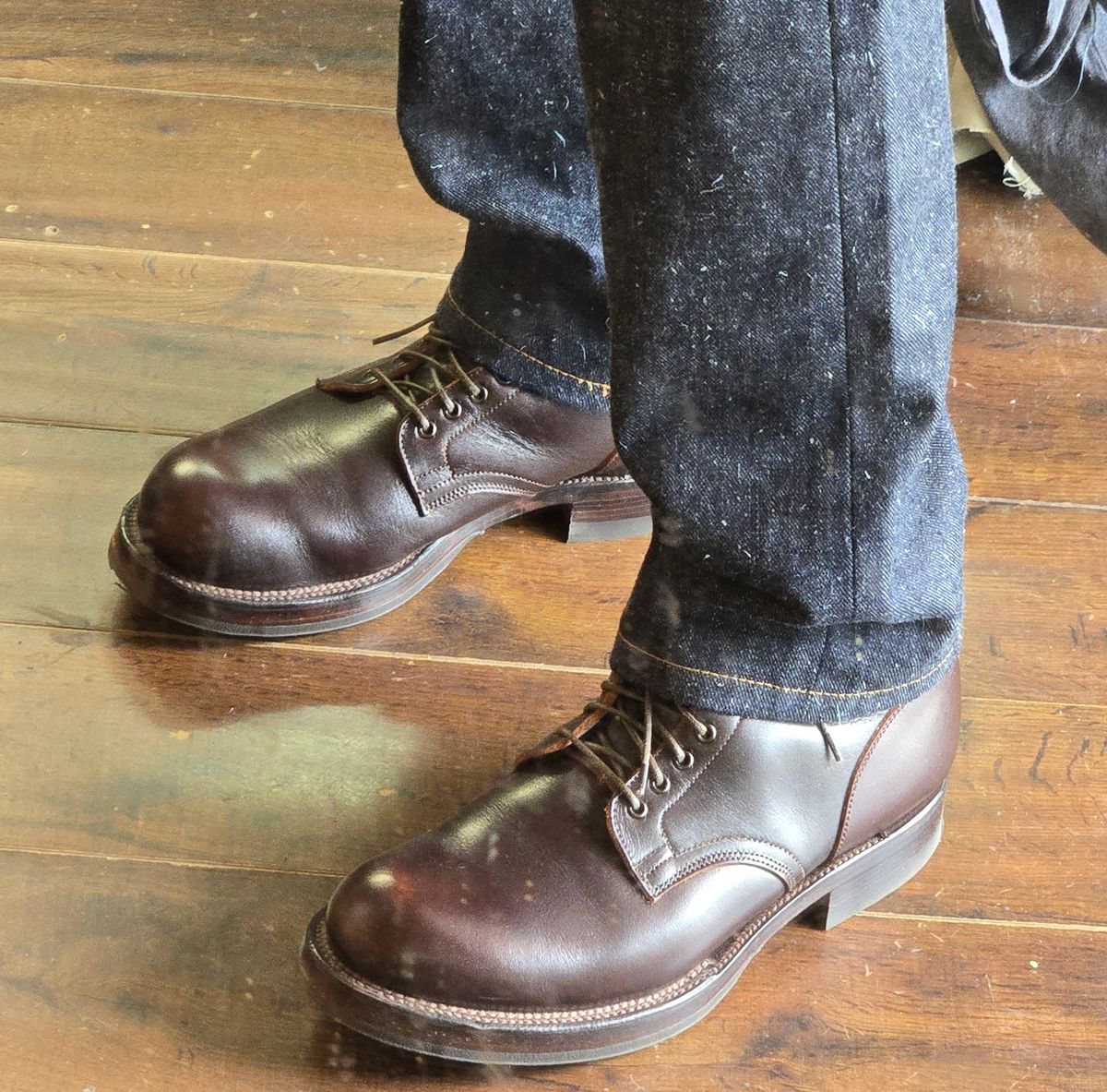Photo by chuligani on June 26, 2026 of the Viberg Service Boot in Horween Dark Brown Wooly Chromexcel.