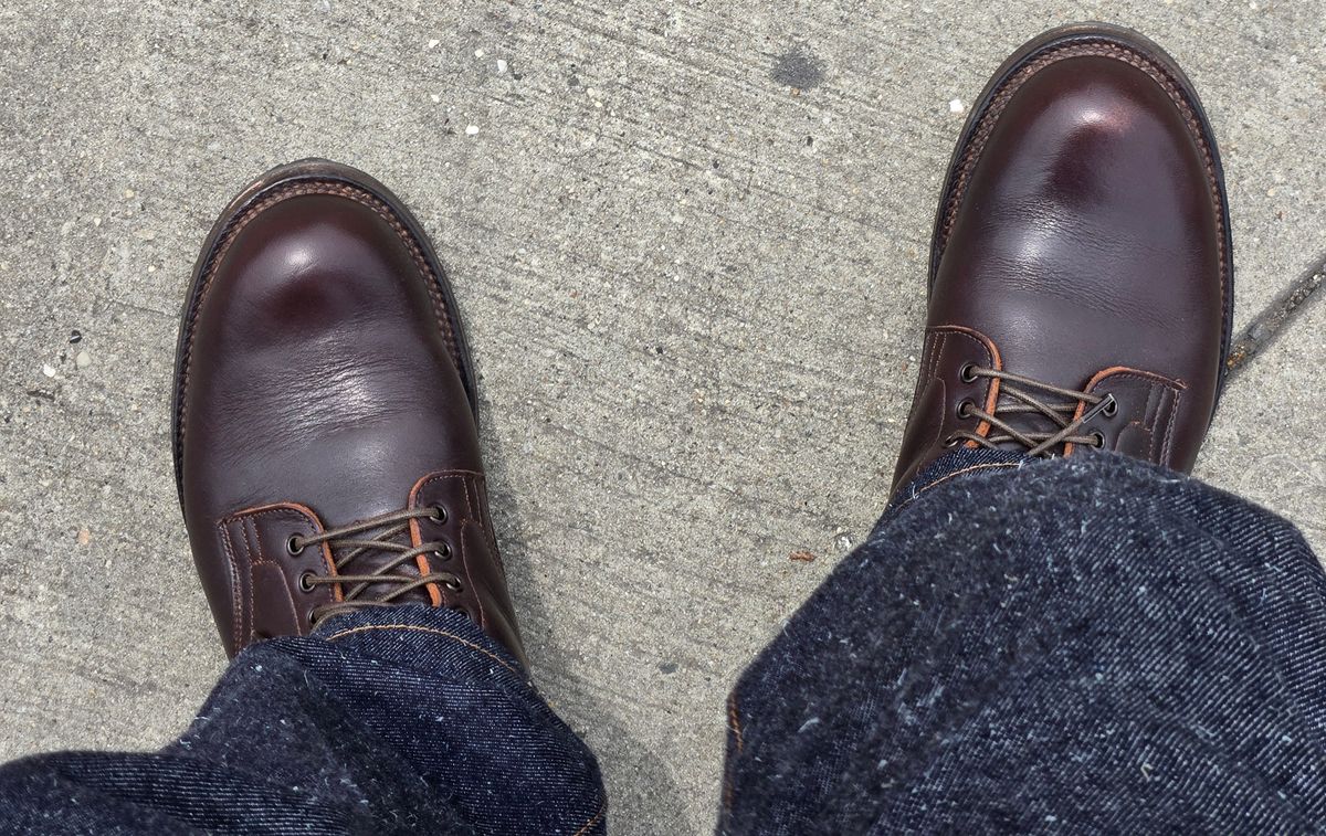 Photo by chuligani on June 26, 2026 of the Viberg Service Boot in Horween Dark Brown Wooly Chromexcel.