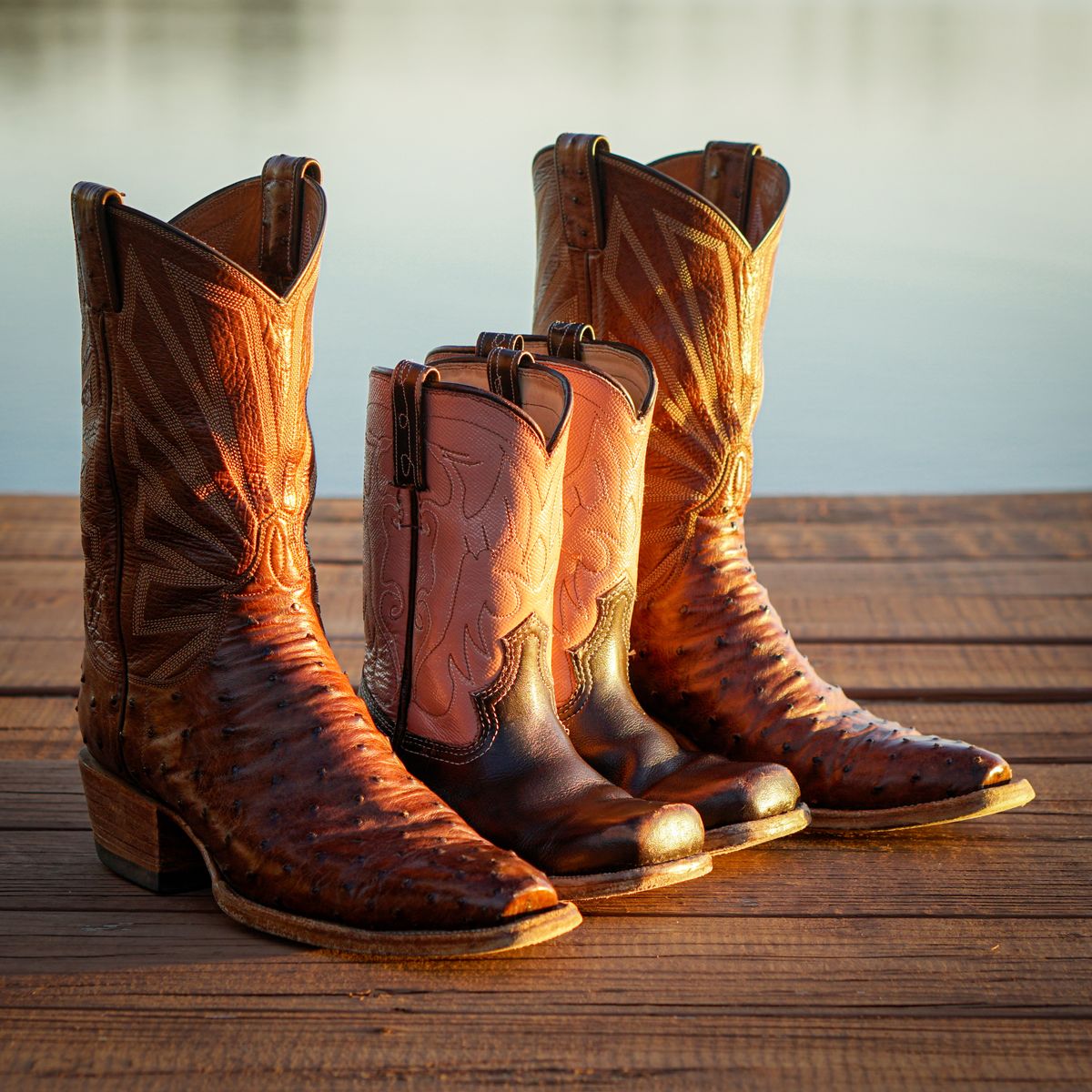 Photo by thenewreligion on December 5, 2024 of the Self-Made Cowboy Boot in Kango Tobac Ostrich.