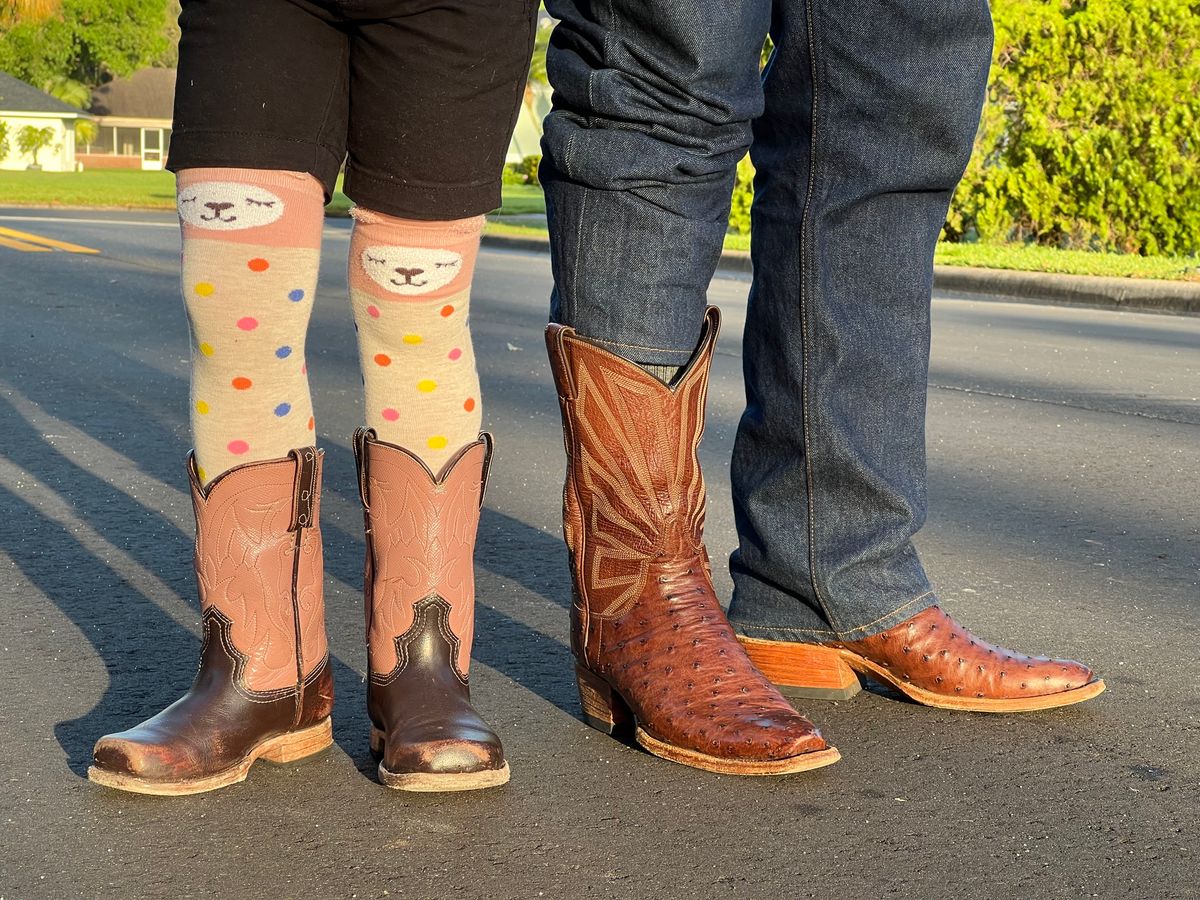 Photo by thenewreligion on April 3, 2025 of the Self-Made Cowboy Boot in Kango Tobac Ostrich.