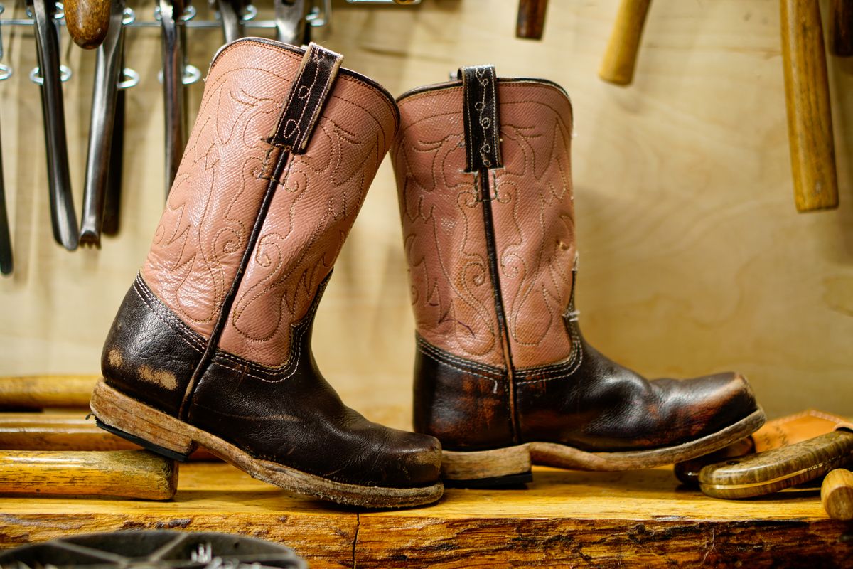 Photo by thenewreligion on April 2, 2025 of the Self-Made Cowboy Boot in Water Buffalo.