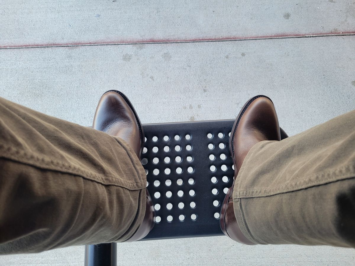 Photo by GrantR on February 16, 2026 of the Unmarked Unmarked / Lechuguera in Unmarked / "Super Heavy" Dark Brown Pull-up.