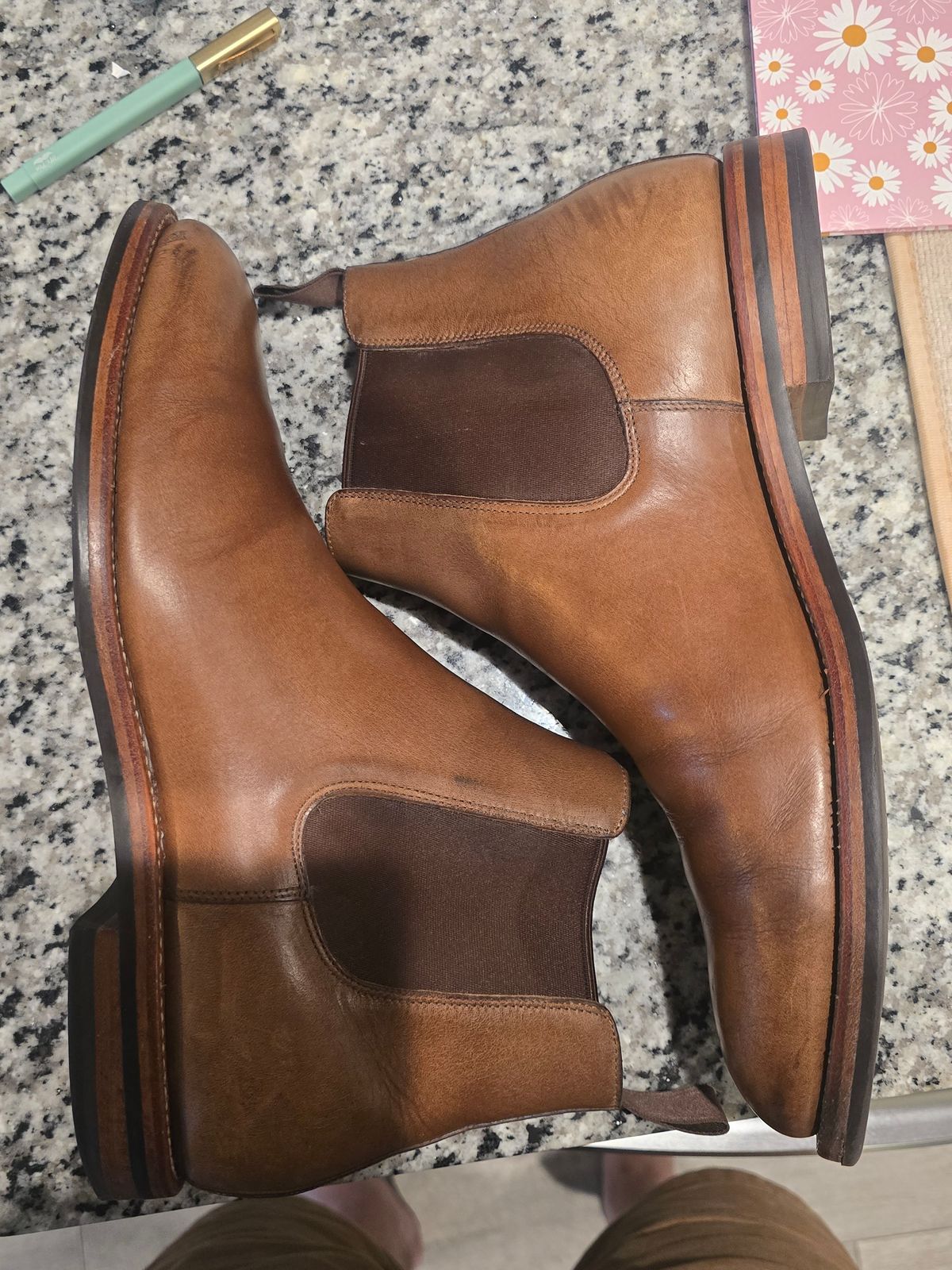 Photo by njjones9000 on October 5, 2025 of the Grant Stone Chelsea Boot in Horween Dune Chromexcel.