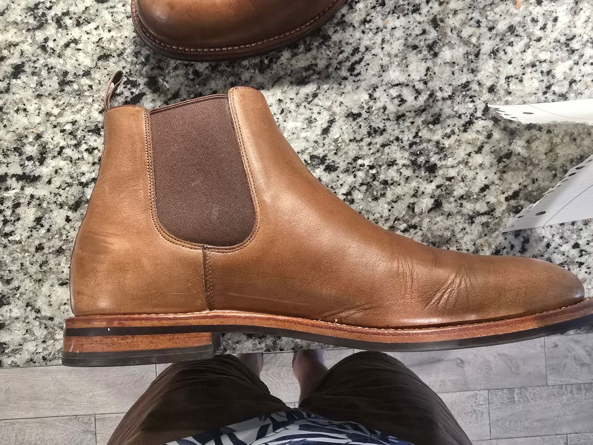 Photo by njjones9000 on October 5, 2025 of the Grant Stone Chelsea Boot in Horween Dune Chromexcel.