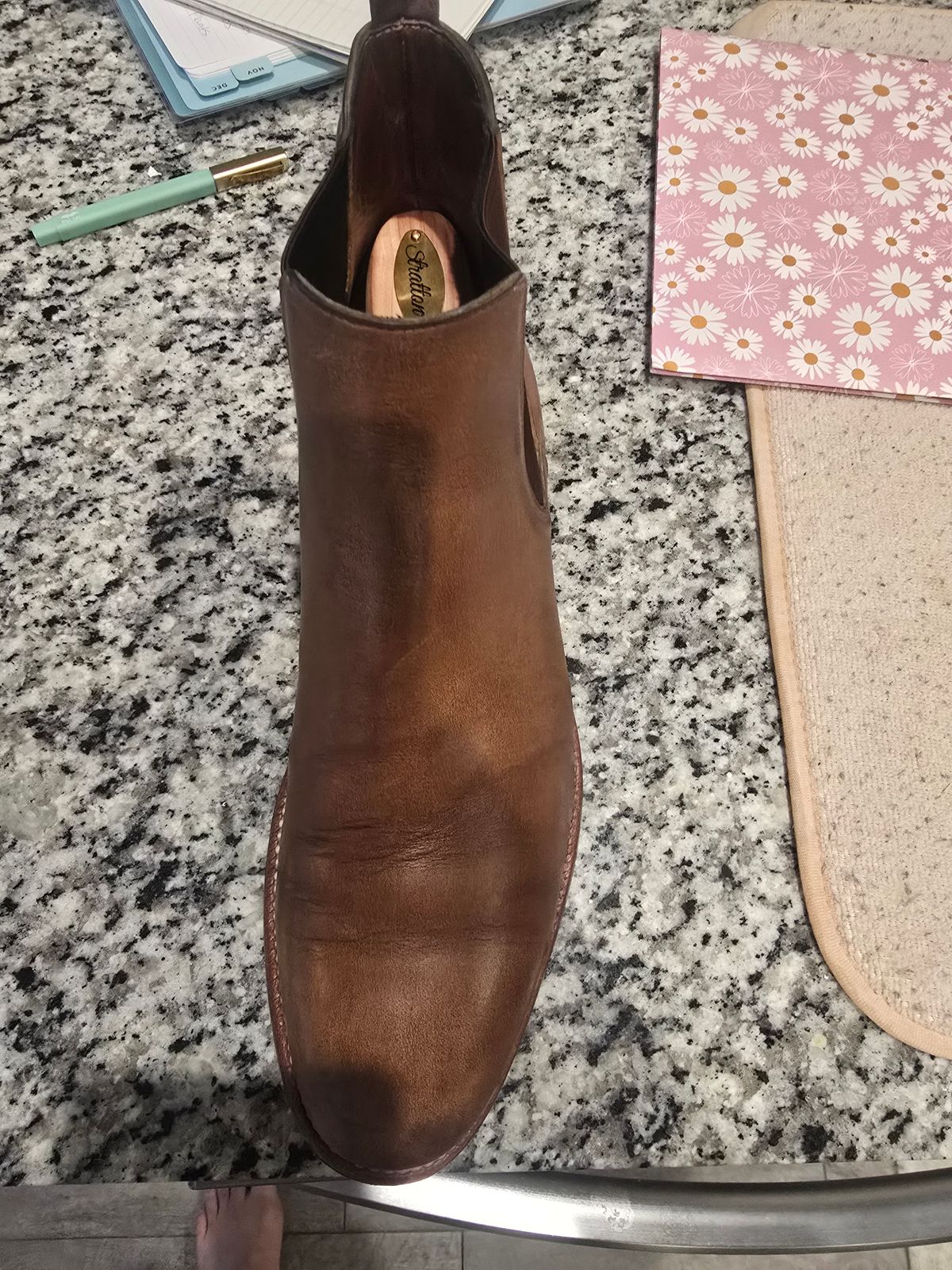 Photo by njjones9000 on October 5, 2025 of the Grant Stone Chelsea Boot in Horween Dune Chromexcel.