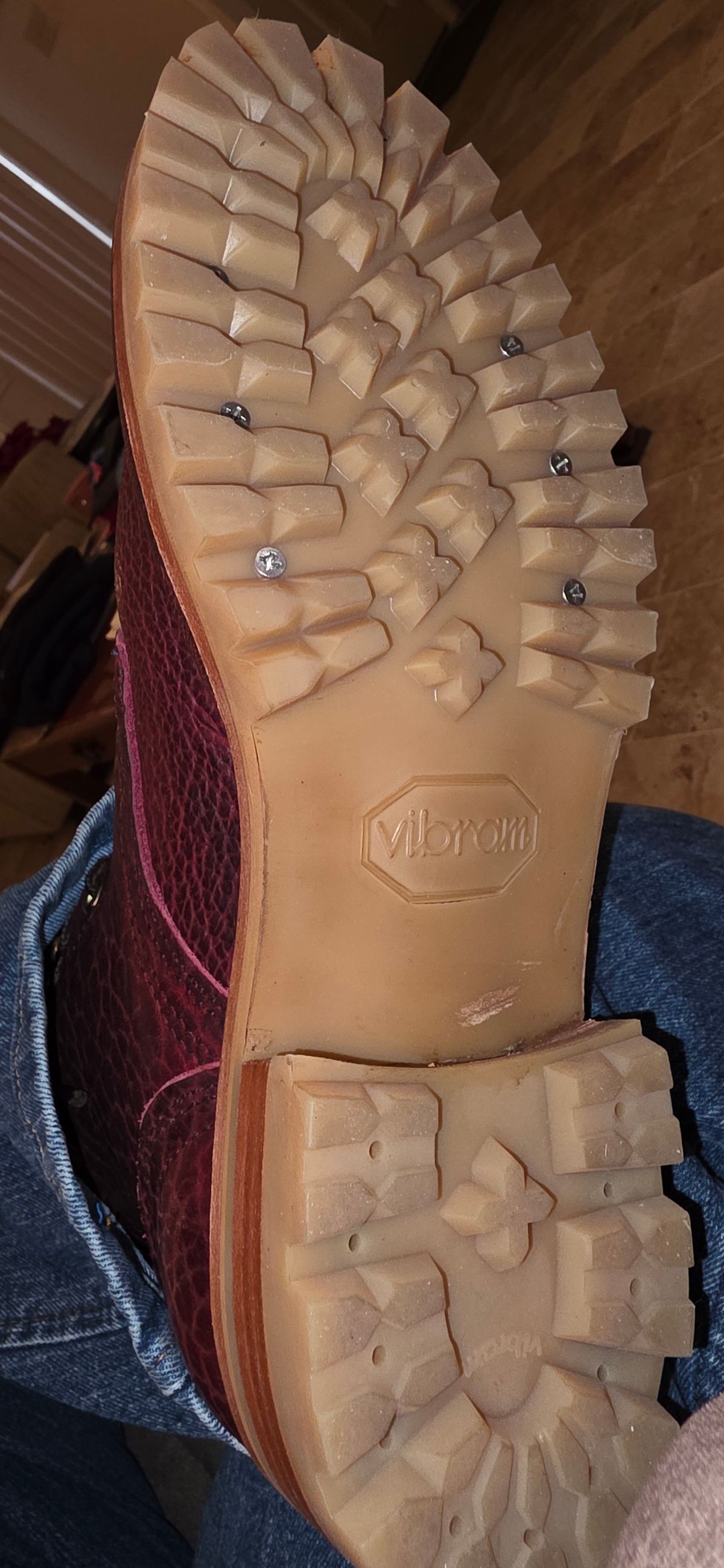 Photo by mknewman on November 14, 2025 of the Nicks 1925 Last Dress Boot in Law Tanning Oxblood Smooth Shruken Bison.