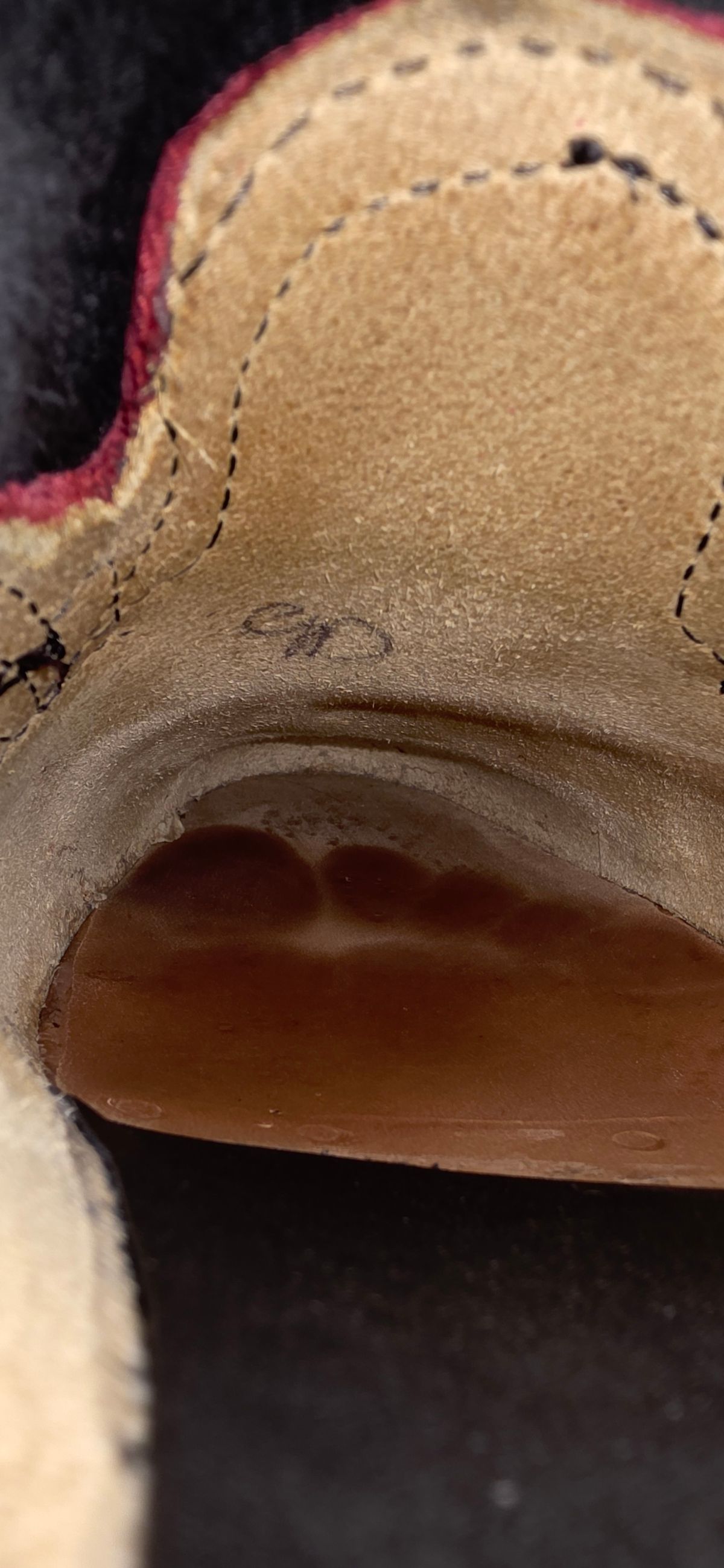 Photo by mknewman on November 22, 2025 of the Nicks 1925 Last Dress Boot in Law Tanning Oxblood Smooth Shruken Bison.