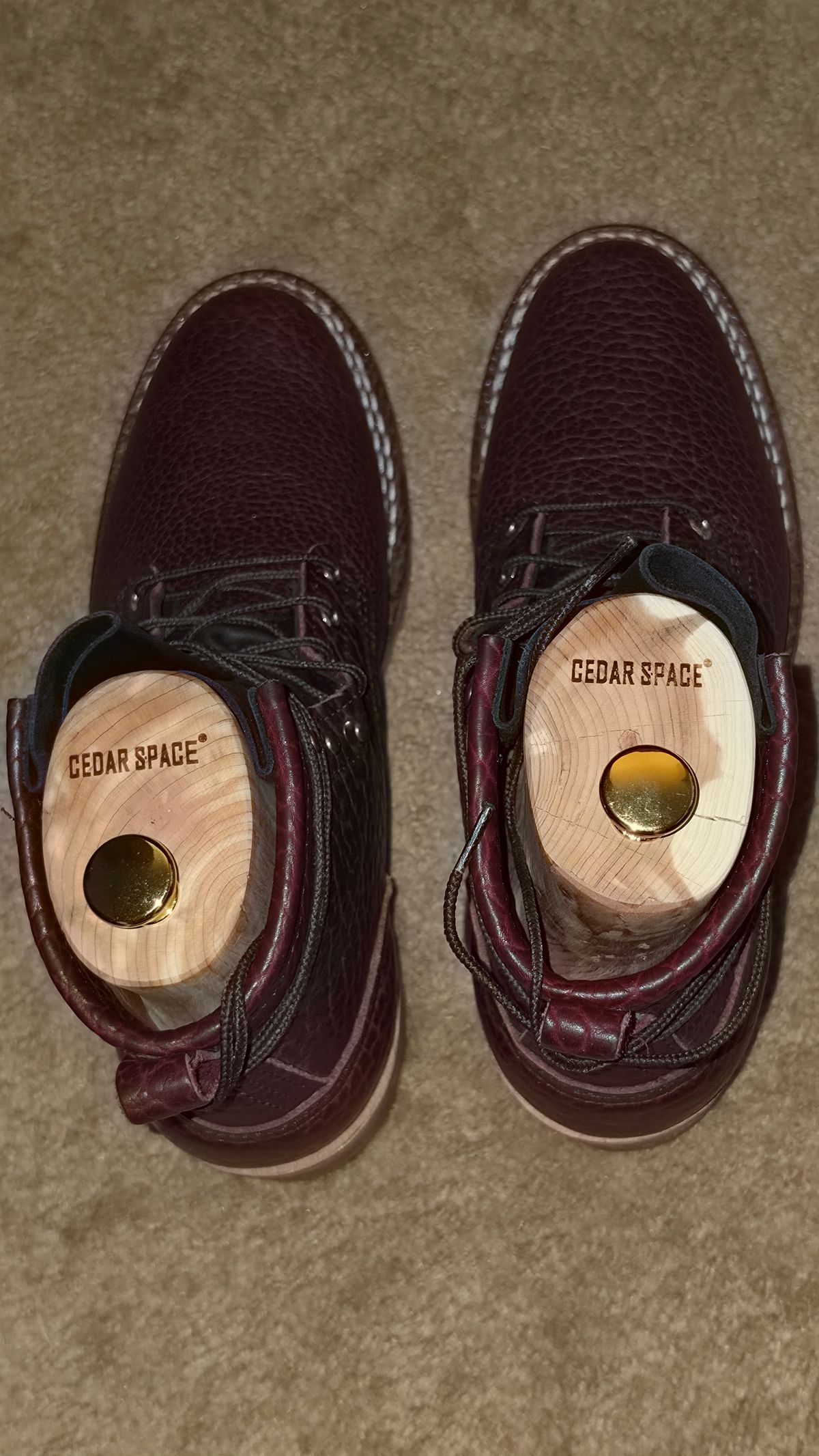 Photo by mknewman on March 7, 2026 of the Nicks 1925 Last Dress Boot in Law Tanning Oxblood Smooth Shruken Bison.