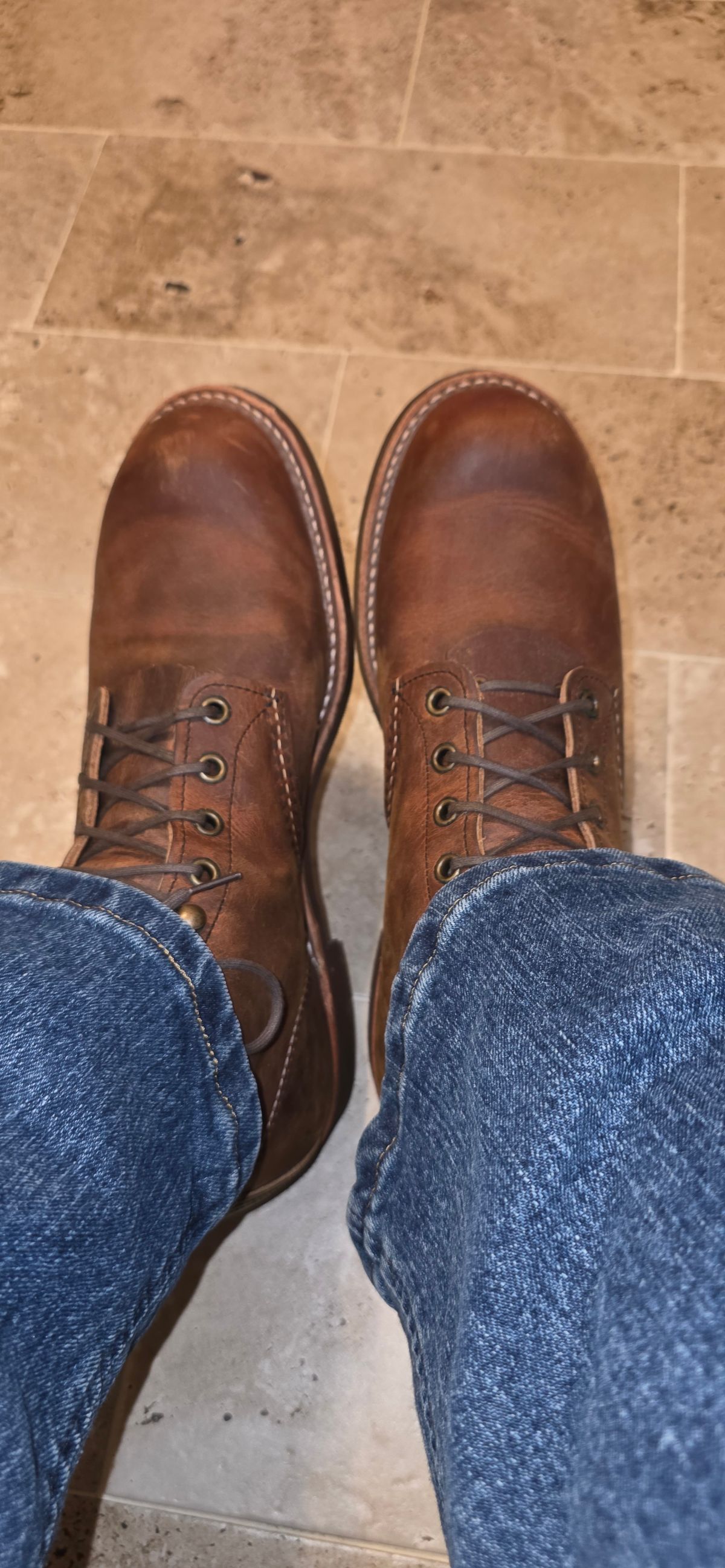 Photo by mknewman on August 8, 2025 of the Red Wing Blacksmith in S.B. Foot Copper Rough and Tough.