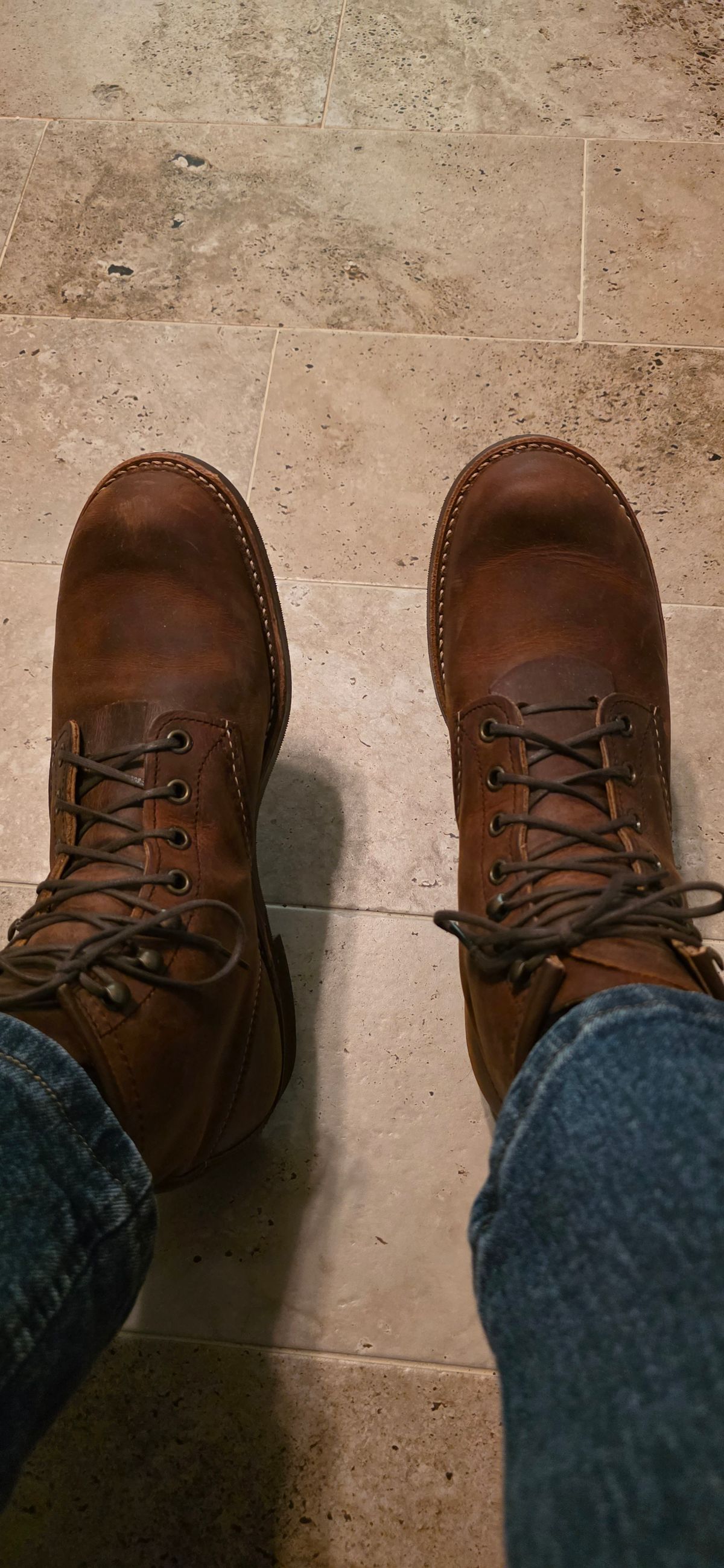 Photo by mknewman on August 21, 2025 of the Red Wing Blacksmith in S.B. Foot Copper Rough and Tough.