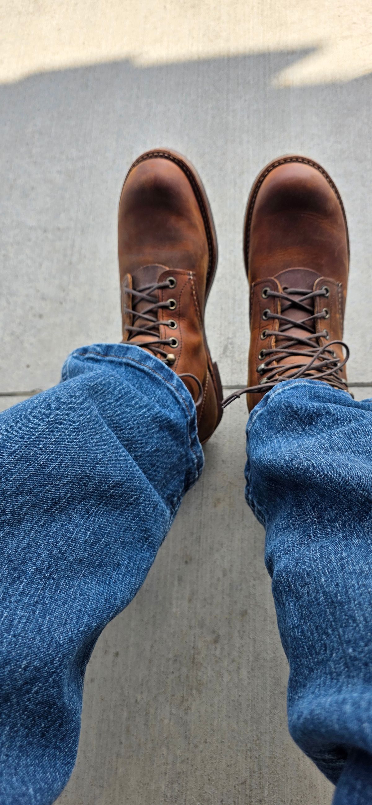 Photo by mknewman on September 13, 2025 of the Red Wing Blacksmith in S.B. Foot Copper Rough and Tough.