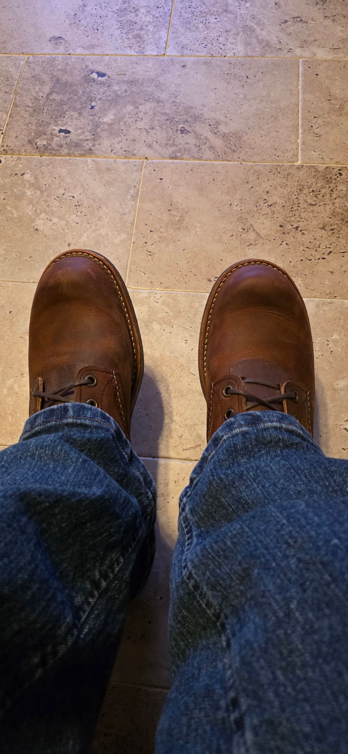 Photo by mknewman on September 29, 2025 of the Red Wing Blacksmith in S.B. Foot Copper Rough and Tough.