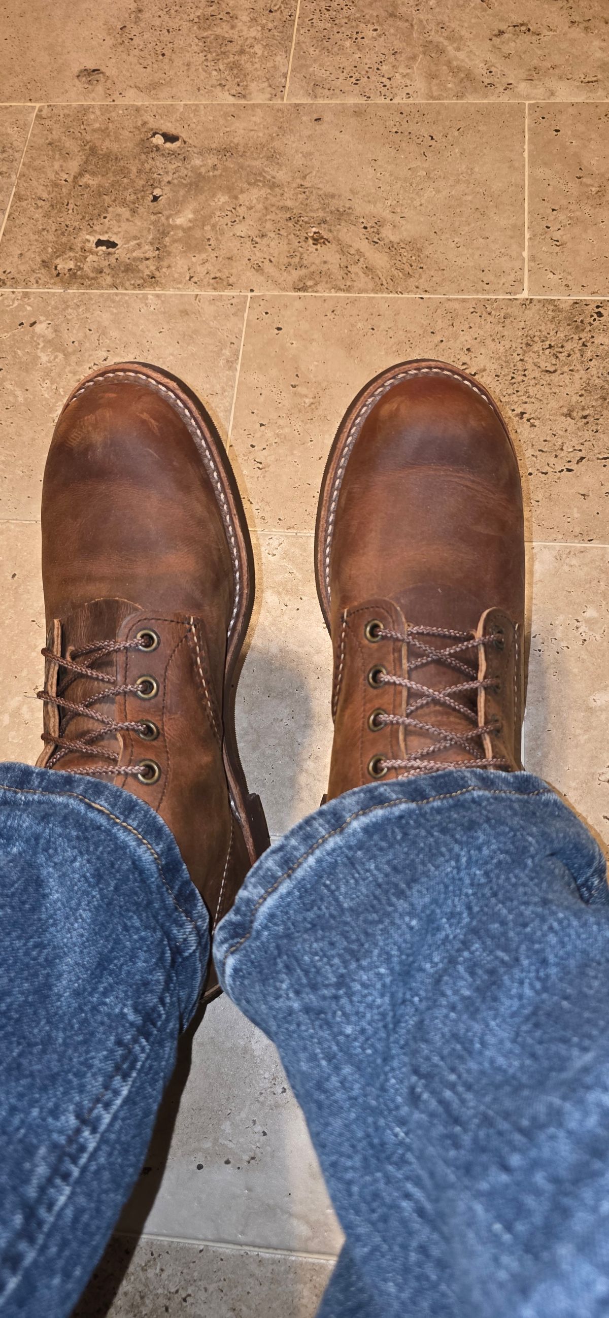 Photo by mknewman on November 7, 2025 of the Red Wing Blacksmith in S.B. Foot Copper Rough and Tough.