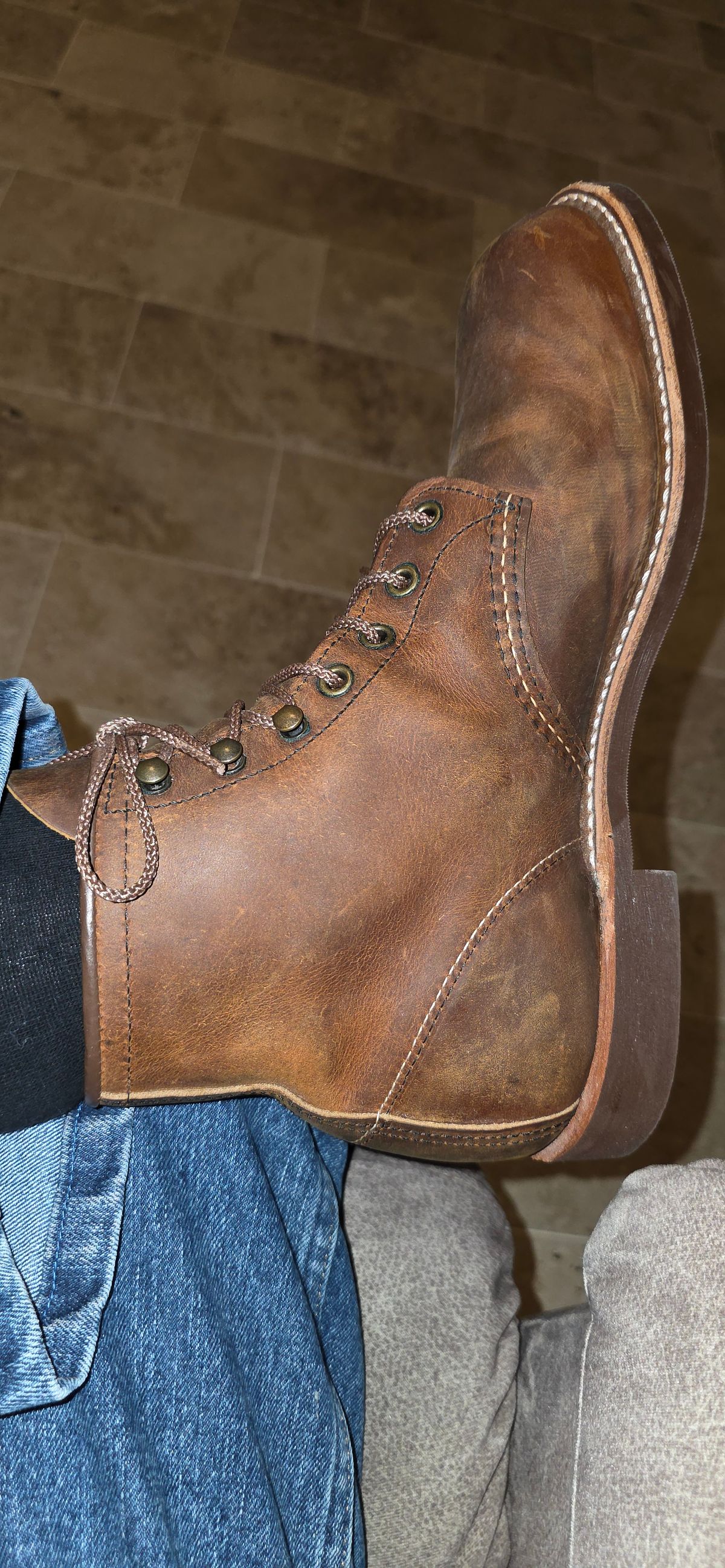 Photo by mknewman on November 7, 2025 of the Red Wing Blacksmith in S.B. Foot Copper Rough and Tough.