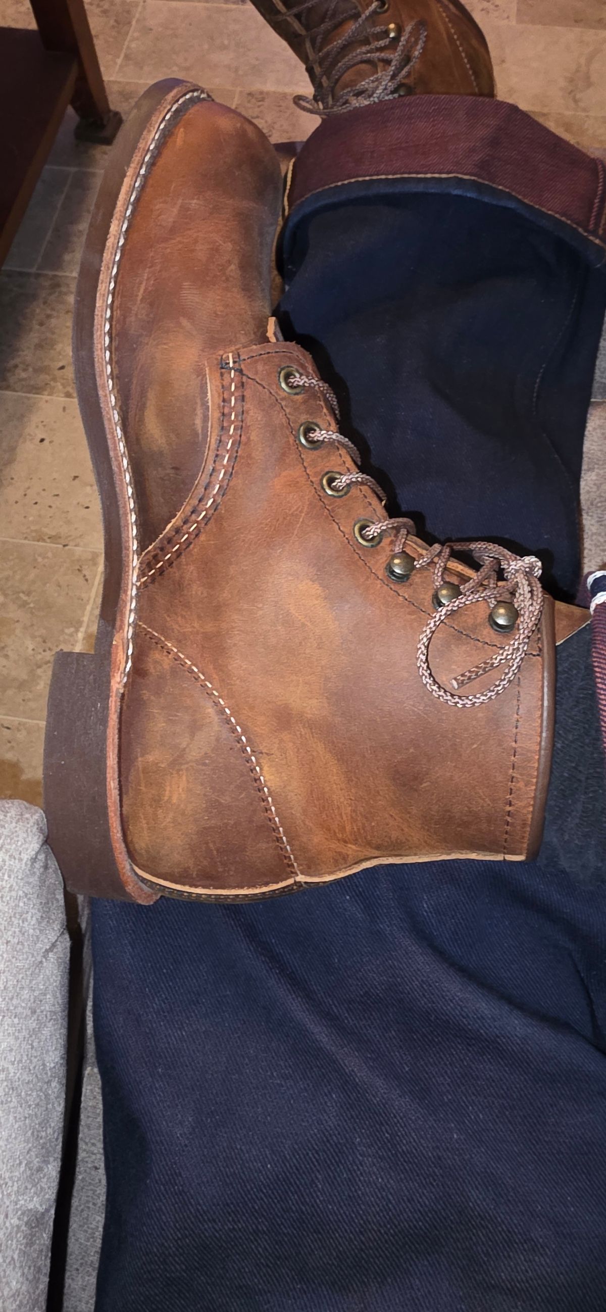 Photo by mknewman on December 15, 2025 of the Red Wing Blacksmith in S.B. Foot Copper Rough and Tough.