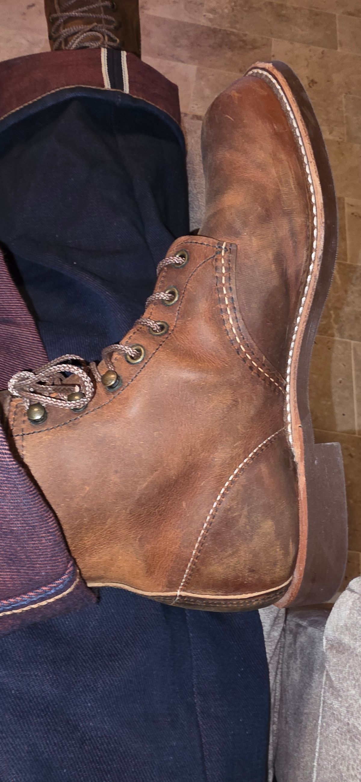 Photo by mknewman on December 15, 2025 of the Red Wing Blacksmith in S.B. Foot Copper Rough and Tough.