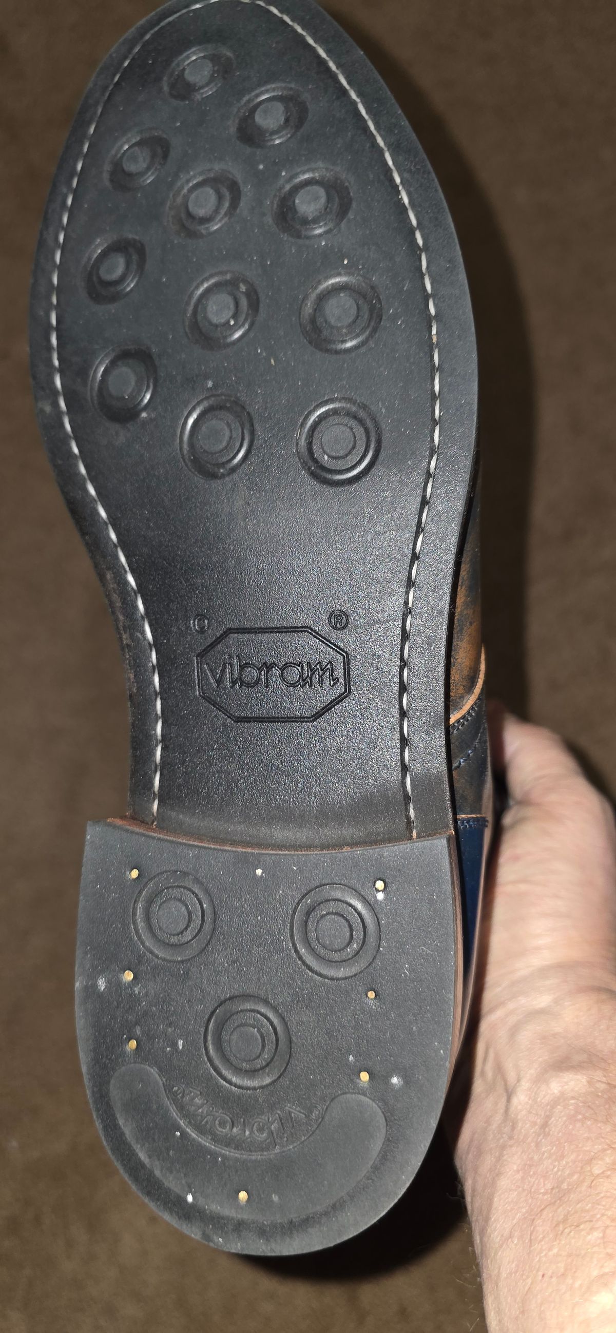 Photo by mknewman on August 1, 2025 of the Blkbrd Shoemaker Custom Model in Rocado - "Marbled" Shell Cordovan - Veg Tanned (Ocean).