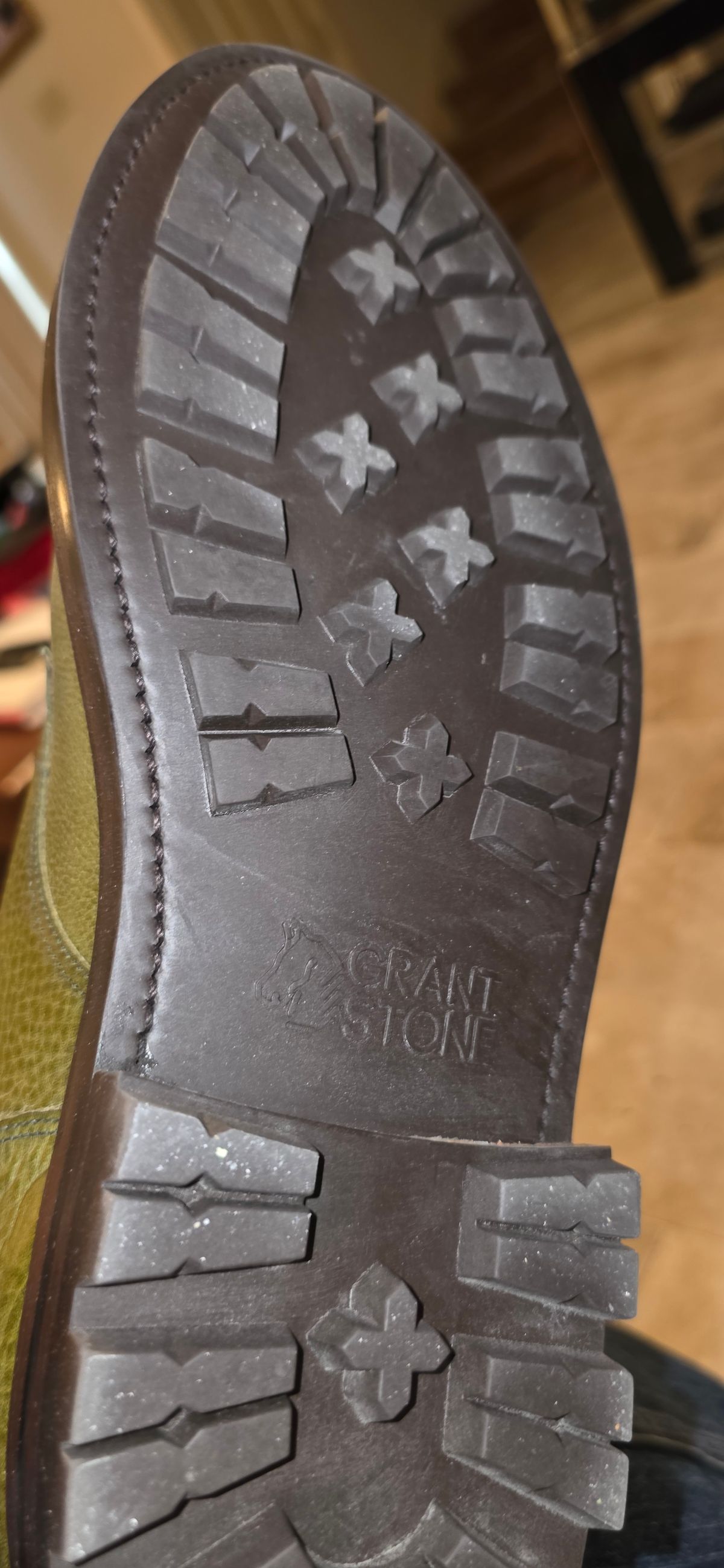 Photo by mknewman on August 9, 2025 of the Grant Stone Garrison Boot in Badalassi Carlo Oliva Minerva Box.