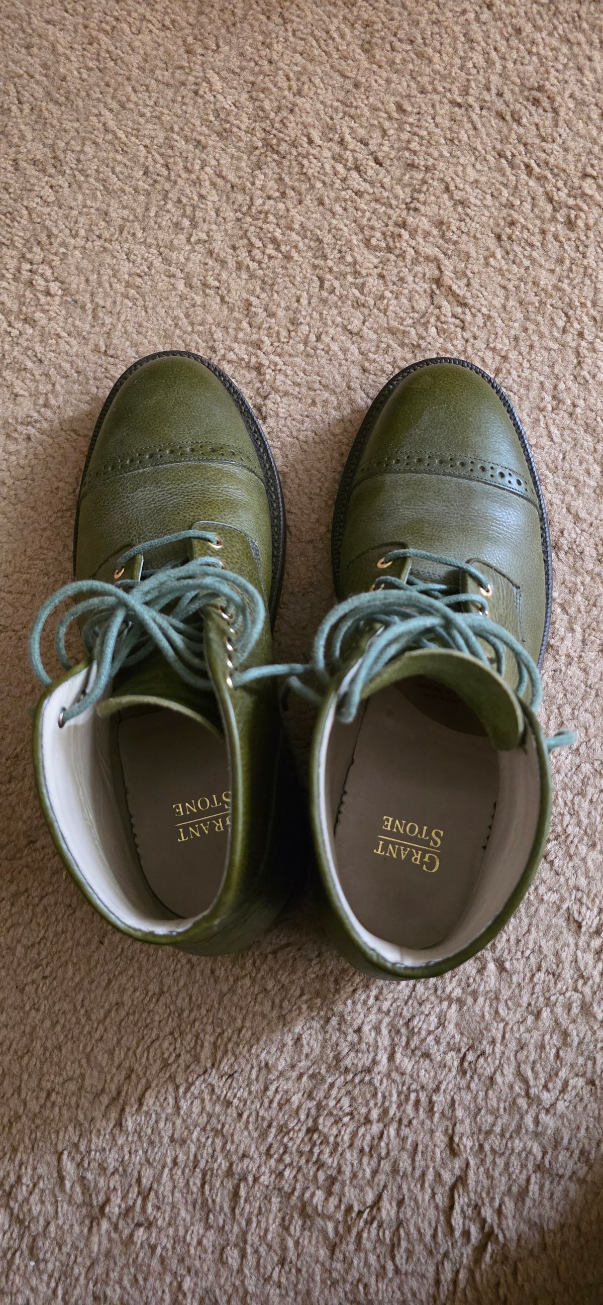 Photo by mknewman on August 15, 2025 of the Grant Stone Garrison Boot in Badalassi Carlo Oliva Minerva Box.